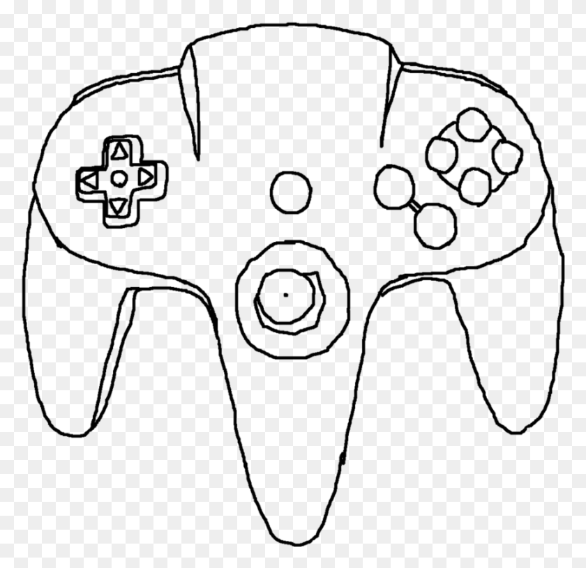 863x836 Drawn Controller N64 Line Art, Light, Hand, Flare HD PNG Download