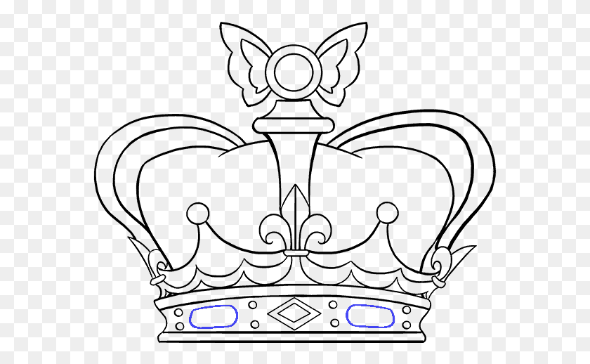 575x458 Drawn Crown Transparent Easy Drawing Of Crown, Text, Electronics, Gray HD PNG Download