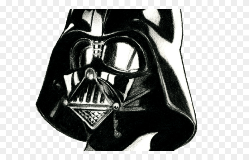 609x481 Drawn Darth Vader White Darth Vader Face, Helmet, Clothing, Apparel HD PNG Download