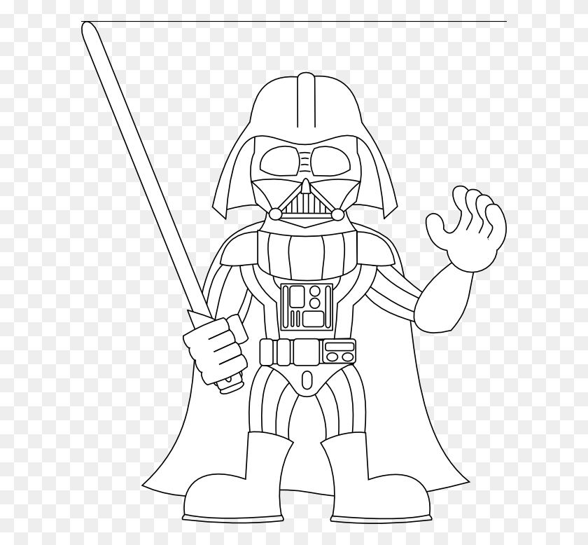 608x718 Dibujado A Mano Png Dibujo Darth Vader White Draw Mini Darth Vader, Robot, Cascanueces Hd Png