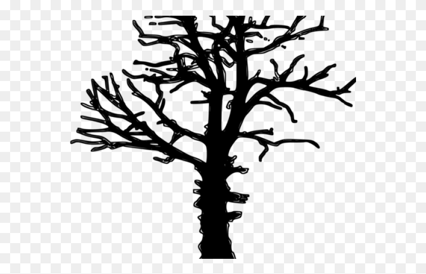 565x481 Drawn Dead Tree Tree Stump Line Tree Silhouette Transparent Background, Gray, World Of Warcraft HD PNG Download