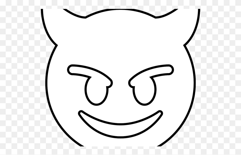 559x481 Drawn Devil Ear Evil Emoji Black And White Drawing, Label, Text, Logo HD PNG Download