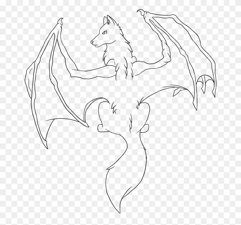671x724 Drawn Devil Real Demon Dragon Winged Wolf Base, Gray, World Of Warcraft HD PNG Download