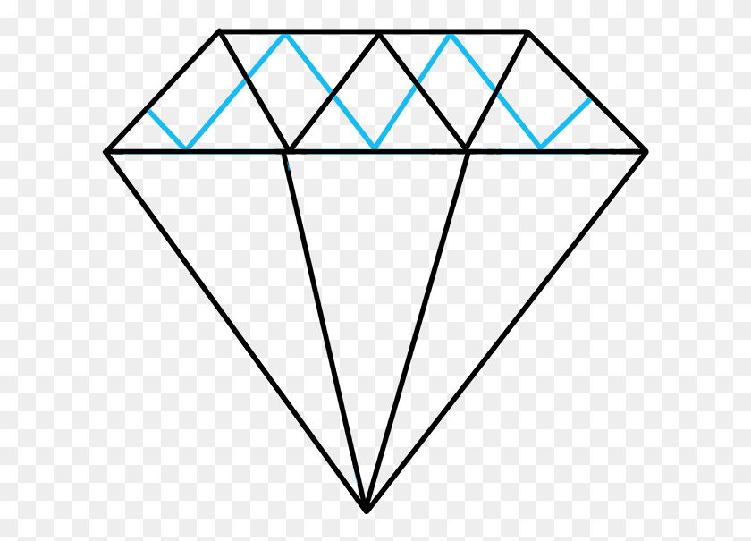613x545 Descargar Png Diamantes Dibujados Oro Dibujar Un Diamante Paso A Paso, Pantalla, Electrónica, Triángulo Hd Png
