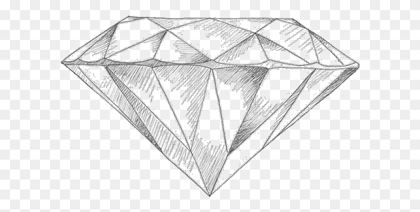 599x365 Drawn Diamonds Sketch Sketch Diamond, Spider Web, Gemstone, Jewelry HD PNG Download