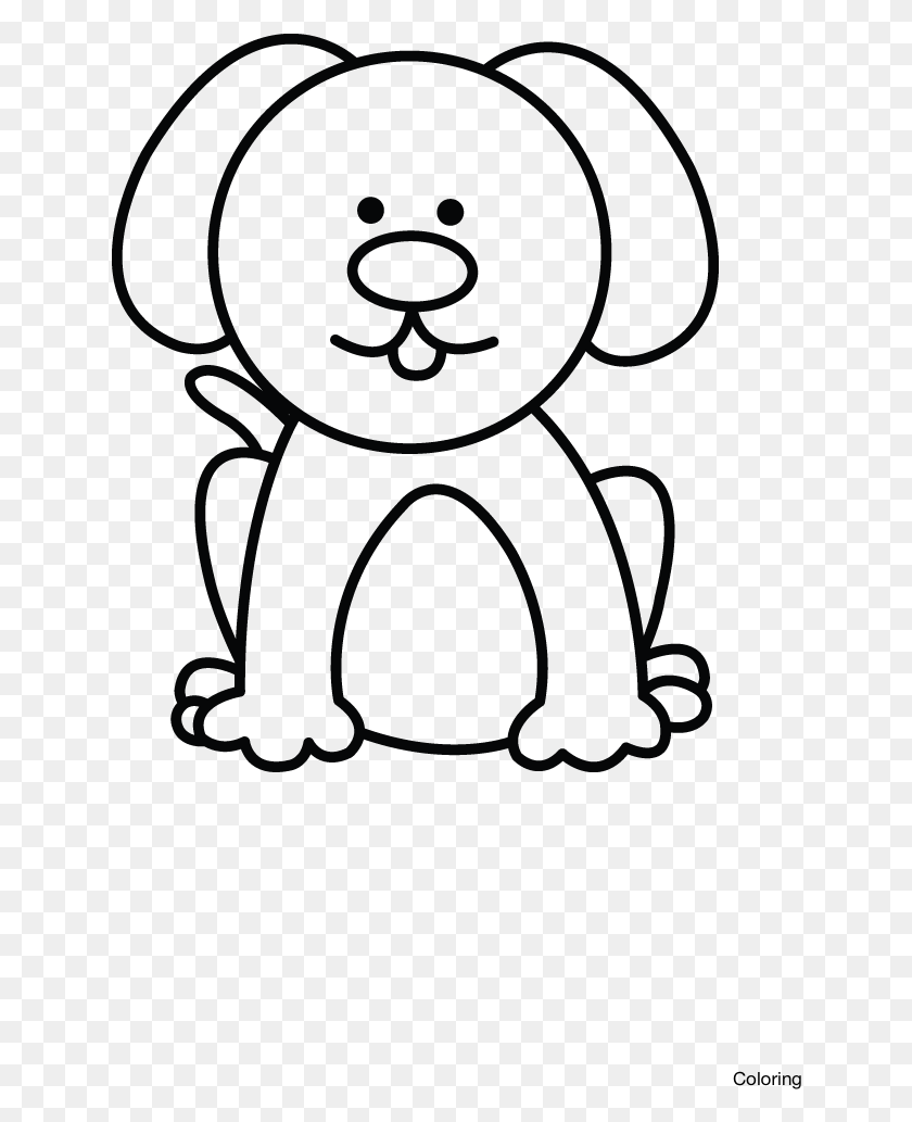 636x973 Drawn Dog Easy Easy Dog Cartoon Drawing, Stencil, Symbol HD PNG Download