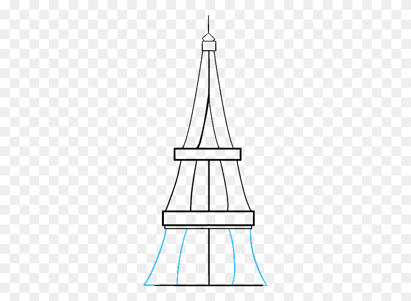 255x557 Drawn Eiffel Tower Graph Paper Line Art, Outdoors, Gray, World Of Warcraft HD PNG Download