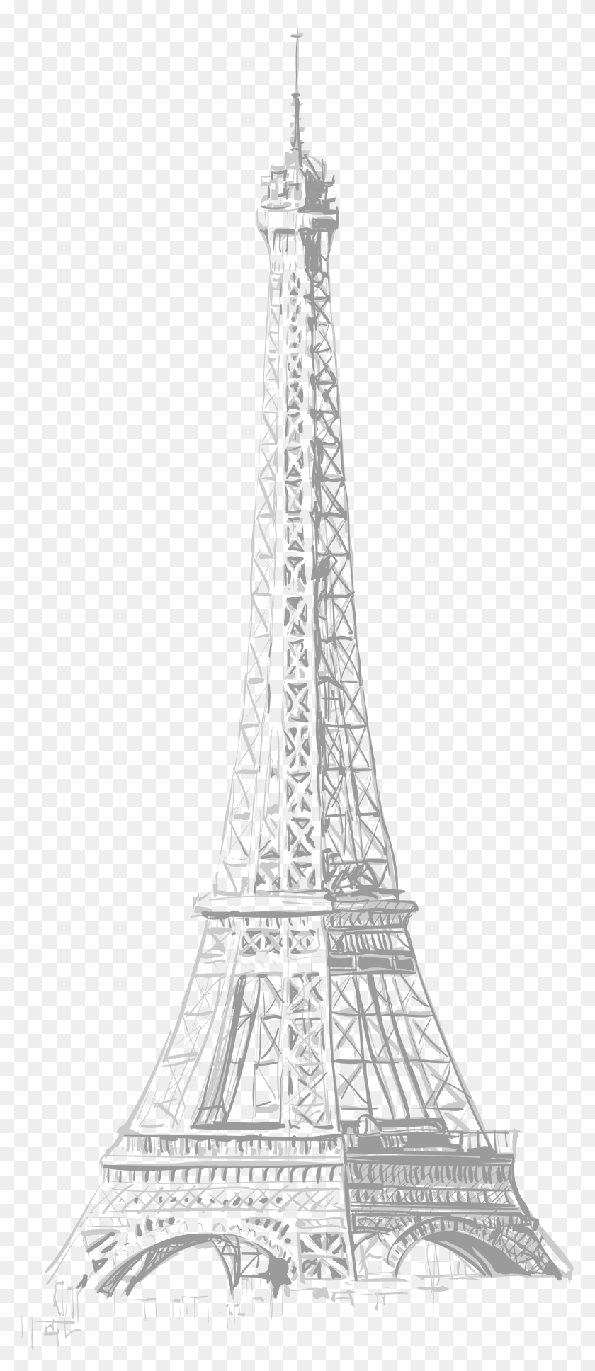 2244x5398 Нарисованная Эйфелева Башня Горячая Башня, Кабель, Архитектура Hd Png Скачать