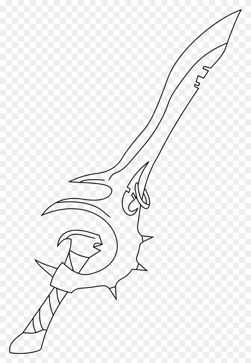 1576x2337 Drawn Free Clipart Cool Sword Line Drawing, Gray, World Of Warcraft HD PNG Download