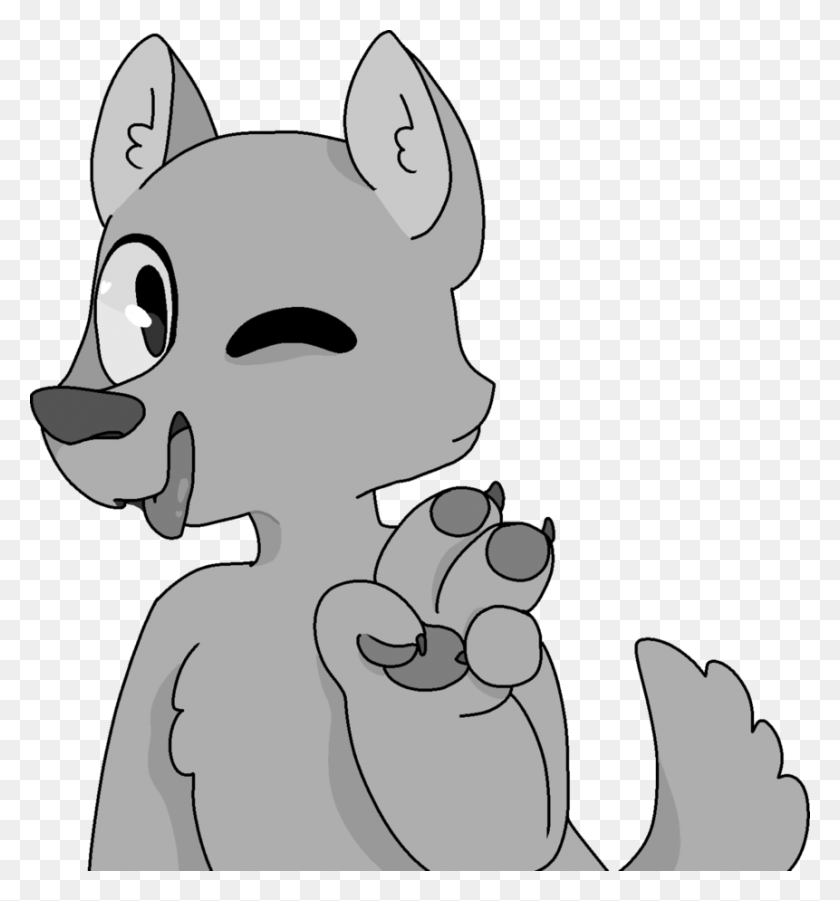 861x929 Drawn Furry Coyote Furry Base, Hand, Stencil, Snowman HD PNG Download