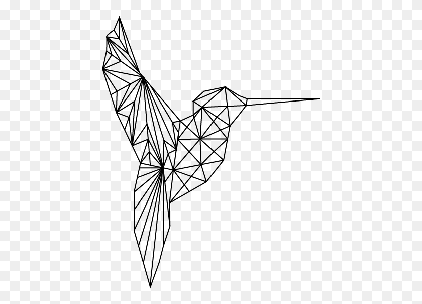 435x545 Drawn Hummingbird Geometric Geometric Bird Transparent, Gray, World Of Warcraft HD PNG Download