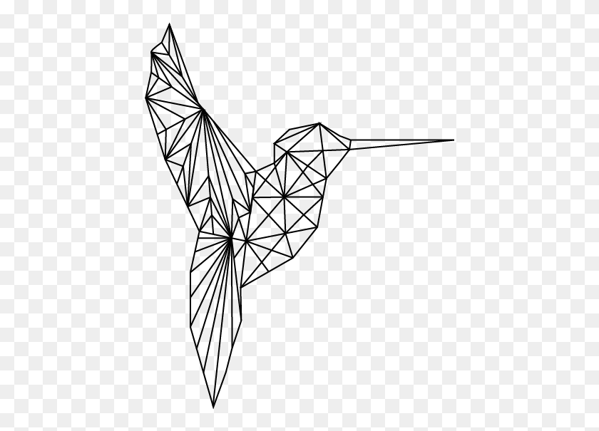 435x545 Descargar Png Colibrí Dibujado Geométrico Pájaro Geométrico Png