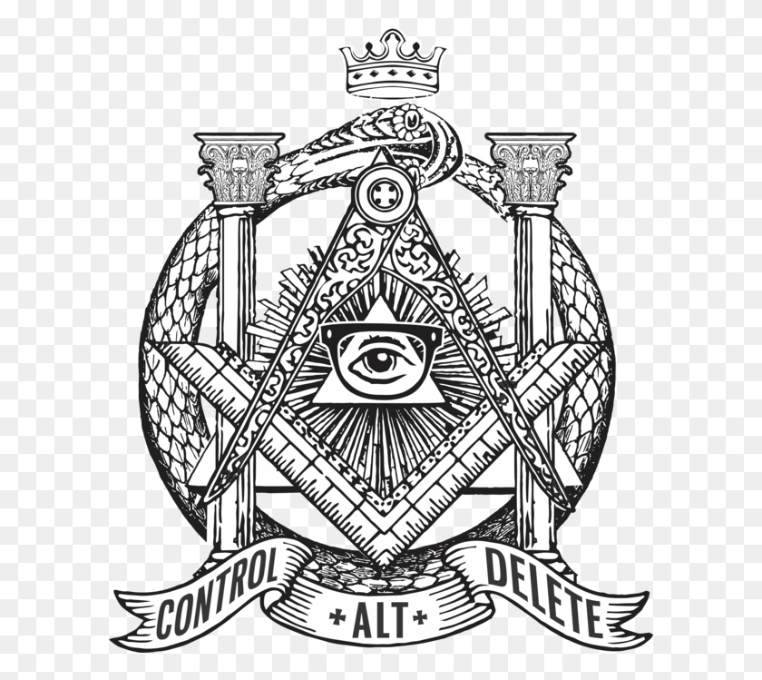 600x689 Drawn Illuminati Doodle Secret Society Symbol, Emblem HD PNG Download