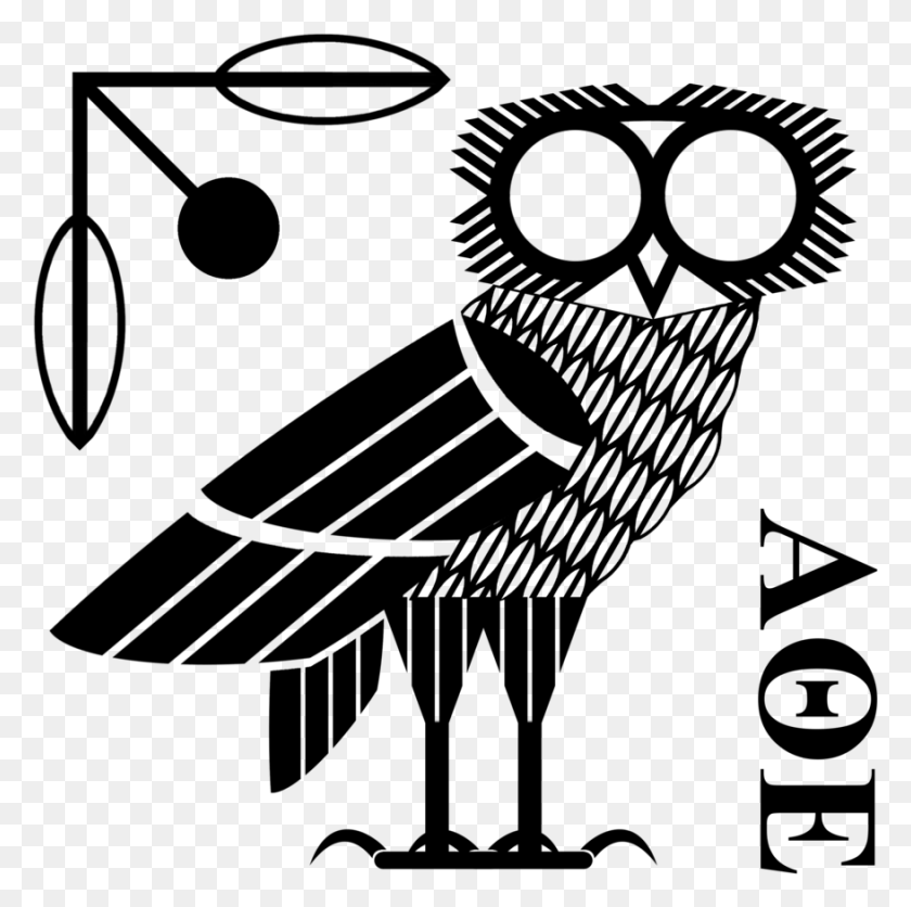 877x873 Drawn Illuminati Owl Owl Of Athena, Gray, World Of Warcraft HD PNG Download