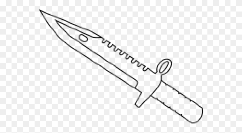 577x402 Нарисованный Нож Cs Go Line Art, Серый, Мир Варкрафта Png Скачать