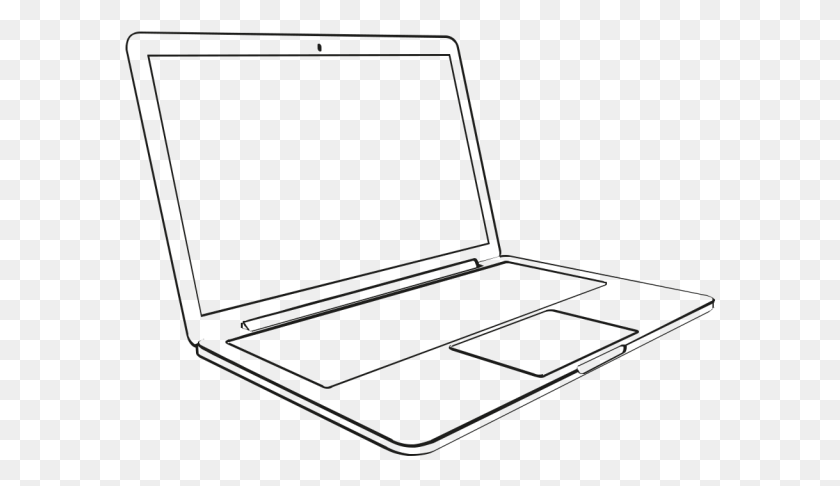 592x426 Drawn Laptop Cartoon Line Art, Pc, Computer, Electronics HD PNG Download