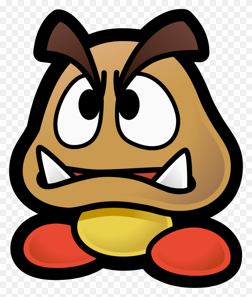 1351x1611 Drawn Mario Enemy Paper Mario Goomba, Label, Text, Wasp HD PNG Download