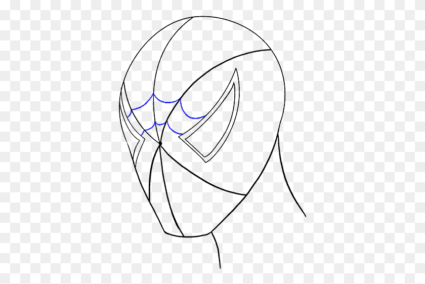 371x501 Drawn Mask Spiderman Sketch, Outdoors, Nature, Light HD PNG Download