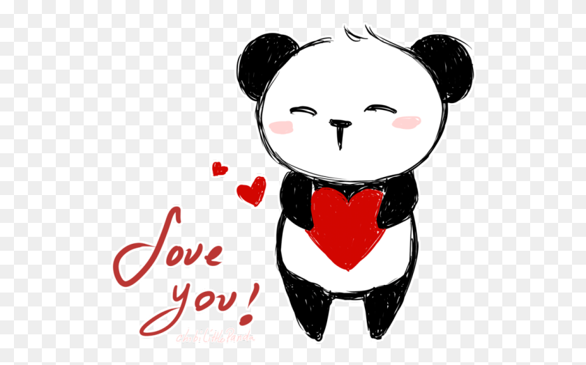 526x464 Drawn Panda Cute Panda Love Panda I Love You, Sunglasses, Accessories, Accessory HD PNG Download