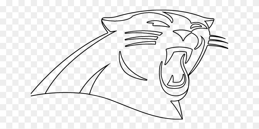 641x361 Drawn Panther Panthers Logo Carolina Panthers Logo Coloring Pages, Text, Horseshoe, Leisure Activities HD PNG Download