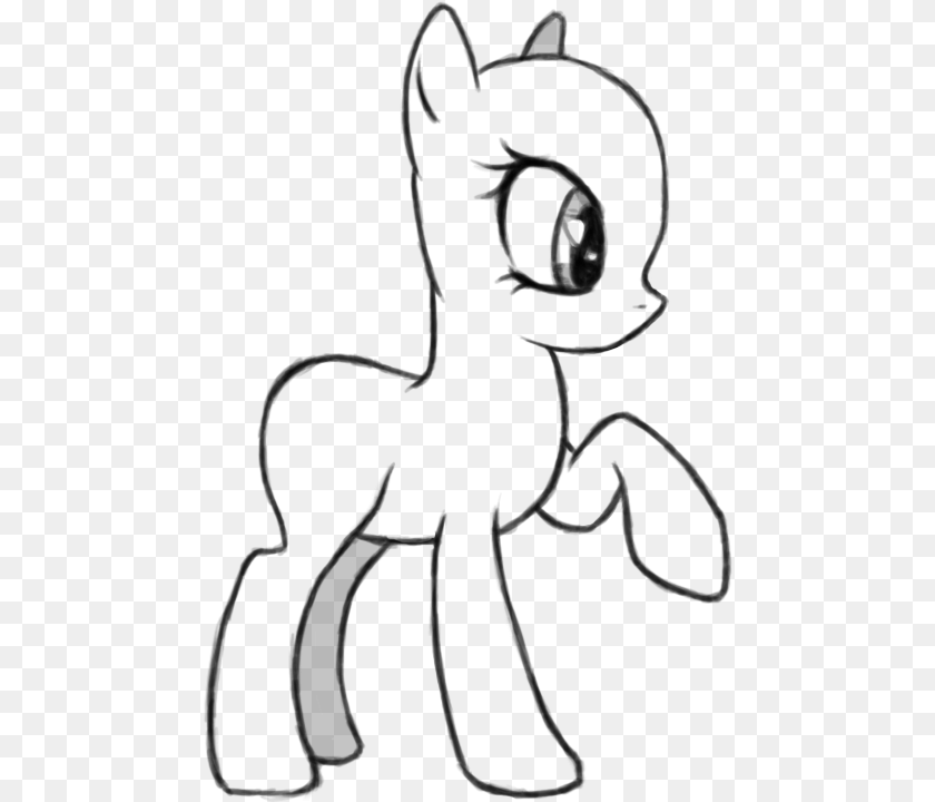 476x720 Drawn Ponytail Outline My Little Pony Oc Coloring Pages, Gray Sticker PNG