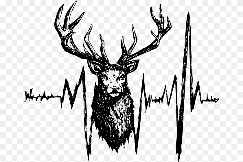 Drawn Reindeer 8 Bit Illustration, Gray PNG