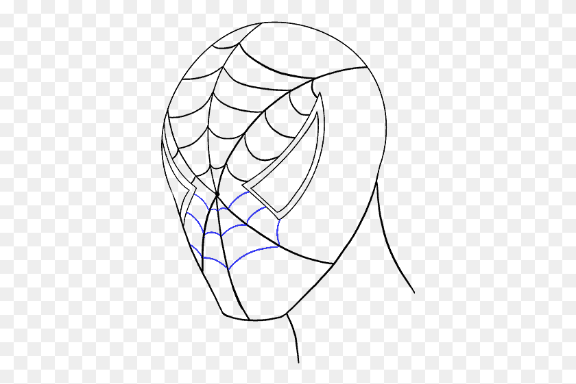 371x501 Drawn Spider Man Spider Man39s Face Sketch, Symbol, Batman Logo HD PNG Download