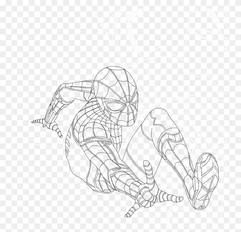 750x750 Drawn Spiderman Spiderman Homecoming Line Art, Architecture, Building HD PNG Download