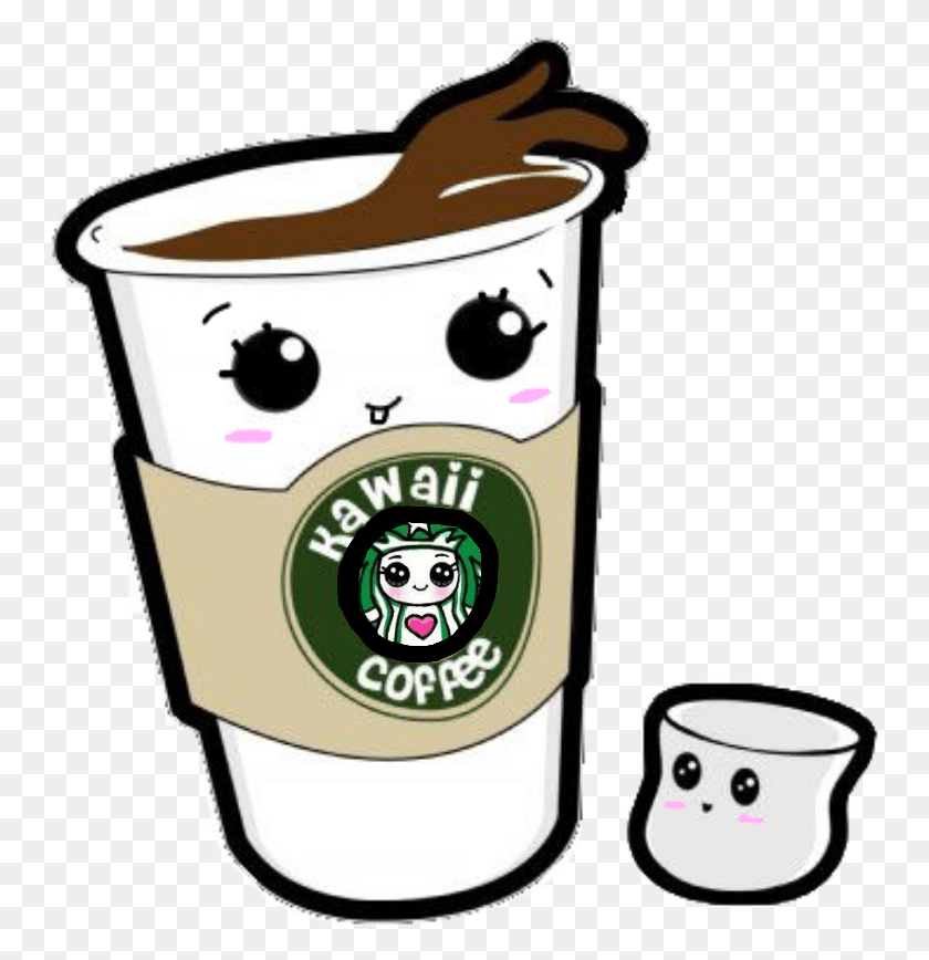750x808 Drawn Starbucks Kawaii Kawaii Coffee, Dessert, Food, Cream HD PNG Download