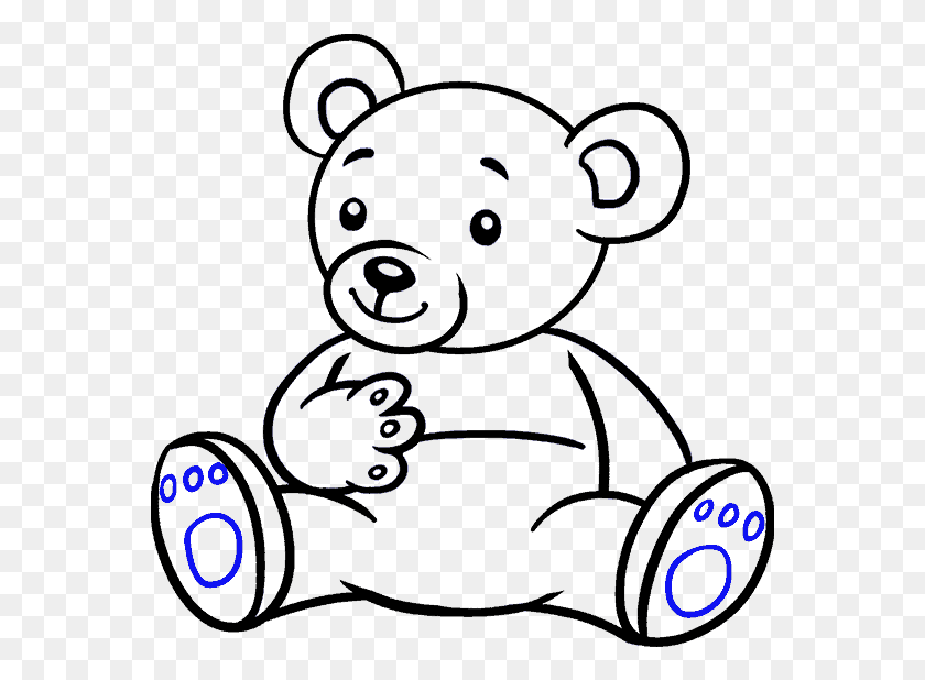 567x558 Drawn Teddy Bear Cartoon Easy To Draw Cartoon Bear, Text, Bubble, Animal HD PNG Download