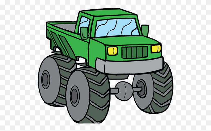 542x462 Drawn Truck Monster Jam, Vehicle, Transportation, Tractor HD PNG Download
