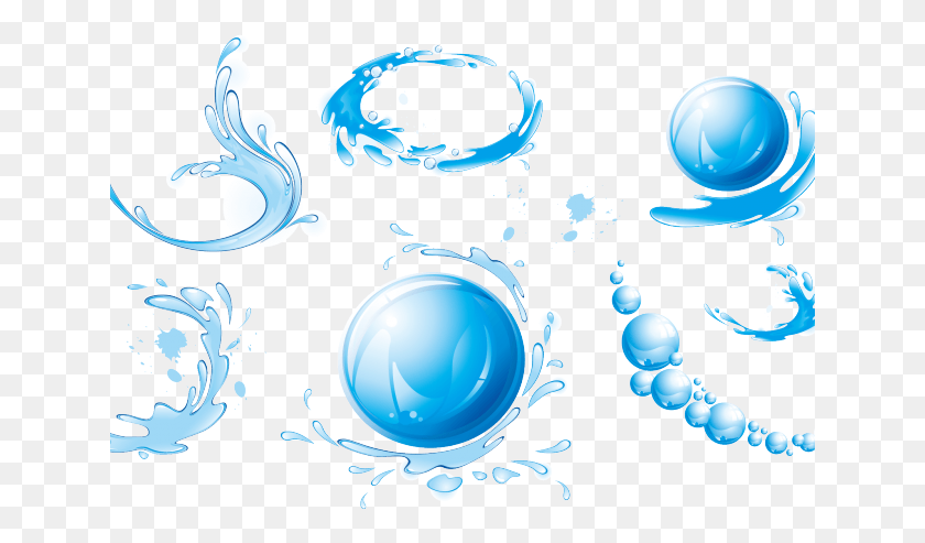 641x433 Нарисованные Капли Воды Векторный Дизайн Воды, Пузырь, Графика Hd Png Скачать