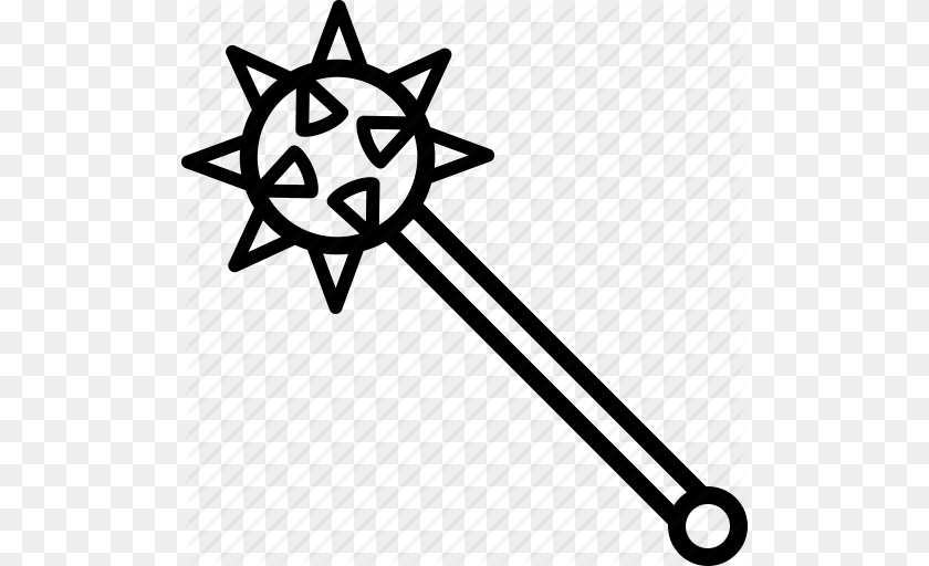 512x512 Drawn Weapon Mace Clipart PNG