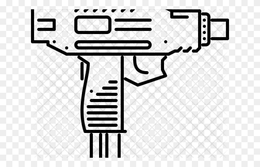 640x480 Нарисованное Оружие Узи Пистолет Узи Рисунок, Узор, Ковер Hd Png Скачать