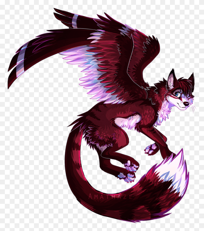 803x919 Drawn Wolf Winged Wolf Wolf Oc With Wings, Dragon, Bird, Animal HD PNG Download