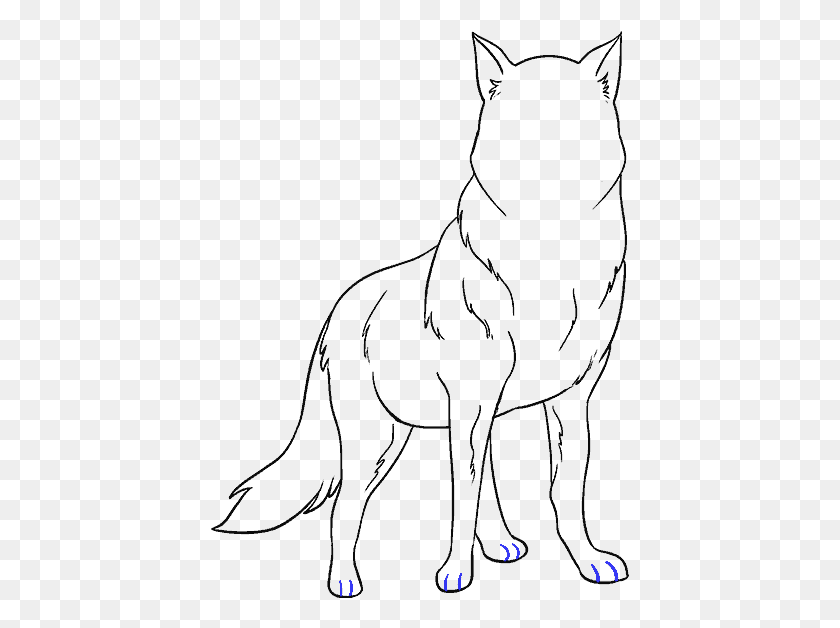 419x568 Drawn Wolfman Wolf39s Head Sitting Wolf Drawing, Gray, World Of Warcraft HD PNG Download