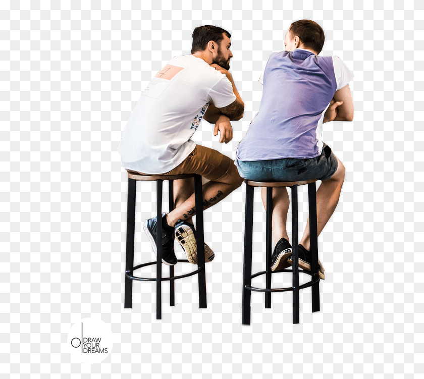 576x691 Drawyourdreams People Cutout Cut Out People People People Sitting In Restaurant, Person, Human, Furniture HD PNG Download