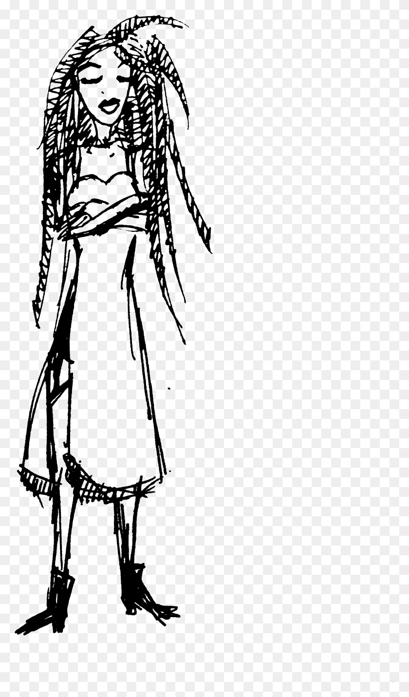 2236x3931 Dreads Dreadlocks Girl Psychepoetic Laundrette Alien Drawing With Dread, Gray, World Of Warcraft HD PNG Download