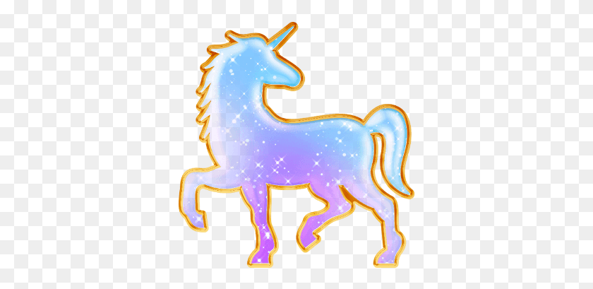 336x349 Dream Star Unicornio Lindo Dorado Colorido Noche Mane, Mamífero, Animal, Caballo Hd Png