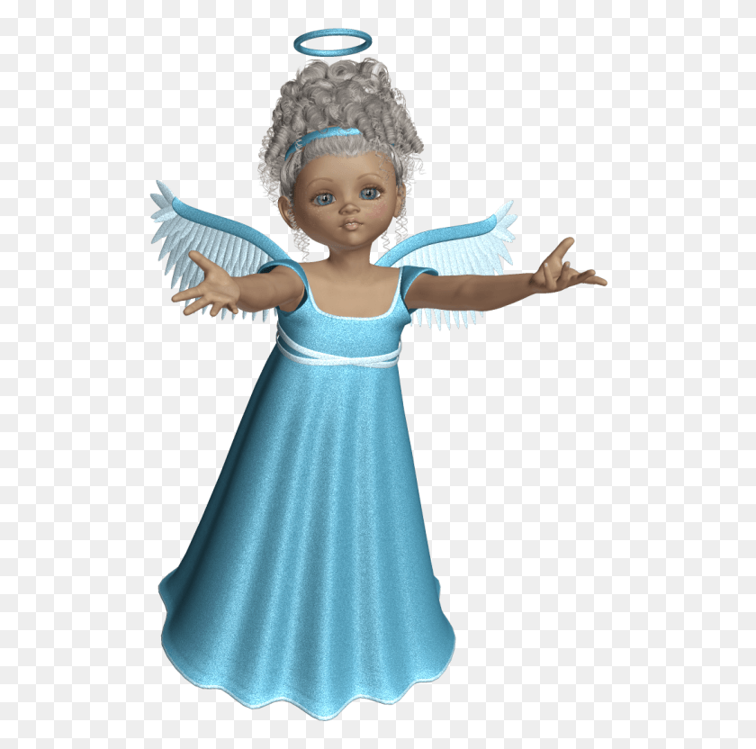 510x772 Dress Blue Dresses Dolls Cute Viera Cherubs Doll, Toy, Person, Human HD PNG Download