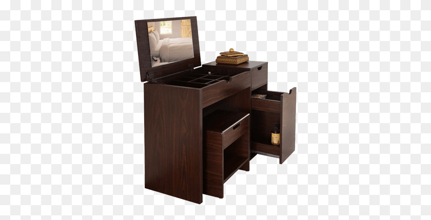 317x369 Dressing Table With Mirror And Sleek Laminated Finish Dresser, Furniture, Drawer, Cabinet HD PNG Download