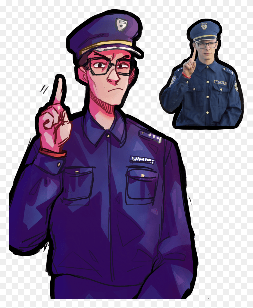Drew That Content Police Sketch Dude Idubbbz Content Cop Fanart, Military, Military Uniform, Helmet HD PNG Download