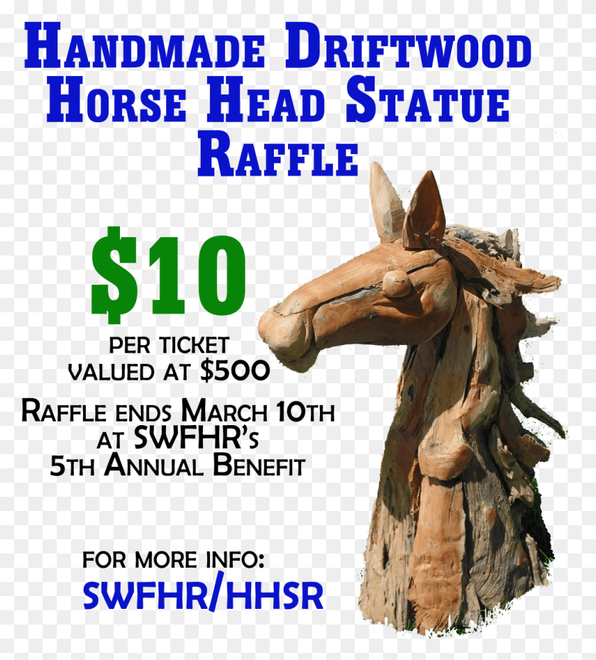 1021x1139 Driftwood Horse Head Statue Raffle Working Animal, Poster, Advertisement, Outdoors Descargar Hd Png
