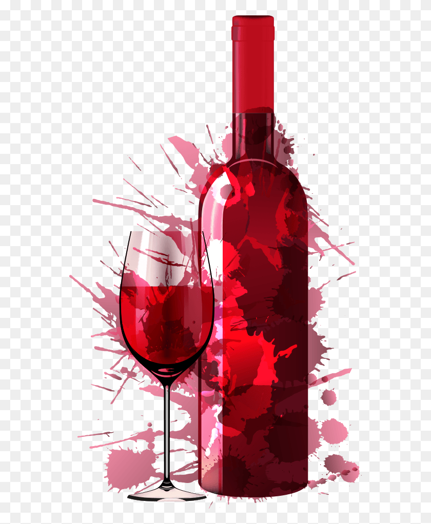 570x962 Drink Creative Dinner Vector Party Painting Red Clipart Wine Glass In Party Vector, Wine, Alcohol, Beverage HD PNG Download