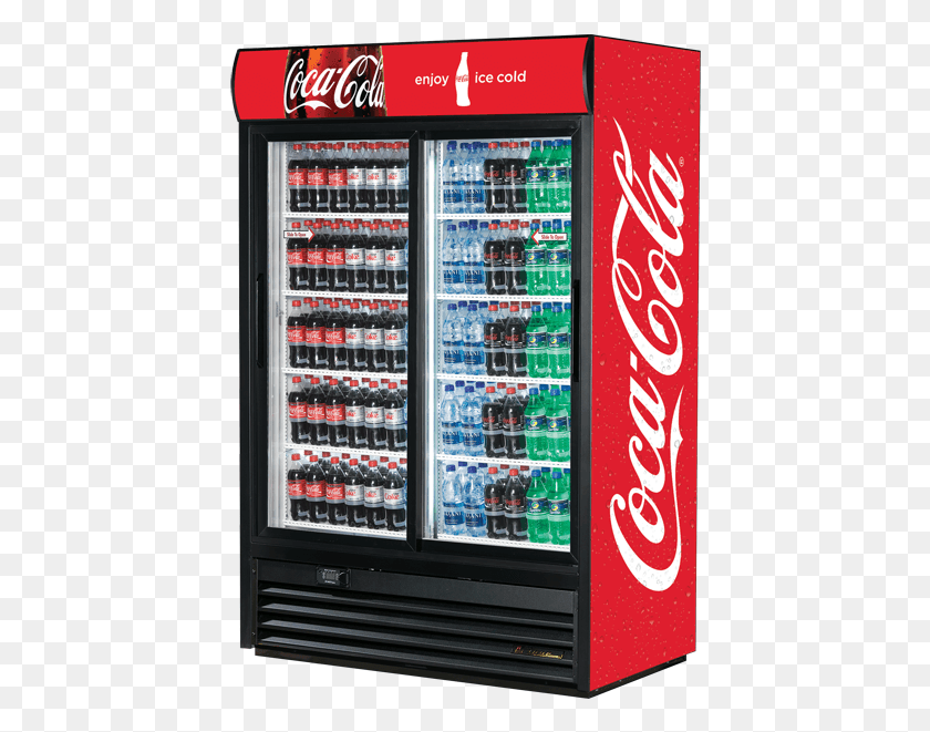 426x601 Drink Fridge Coca Cola Double Door Fridge, Machine, Vending Machine, Beverage HD PNG Download