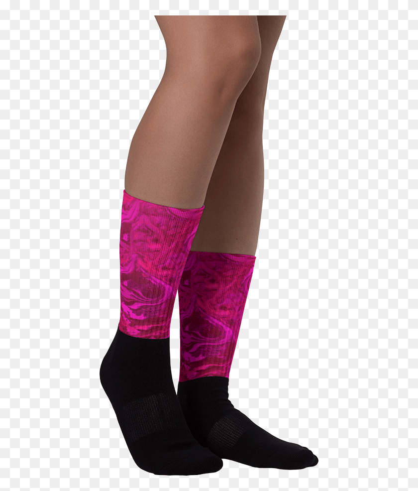 443x926 Drippy Hippie Pink Swirl Socks By Ventcri Hockey Sock, Clothing, Apparel, Footwear HD PNG Download