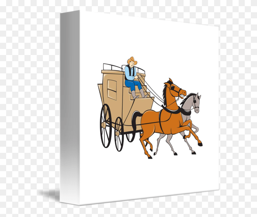 606x650 Driver Horse By Aloysius Patrimonio Horse And Cart Cartoon, Mammal, Animal, Vehicle HD PNG Download