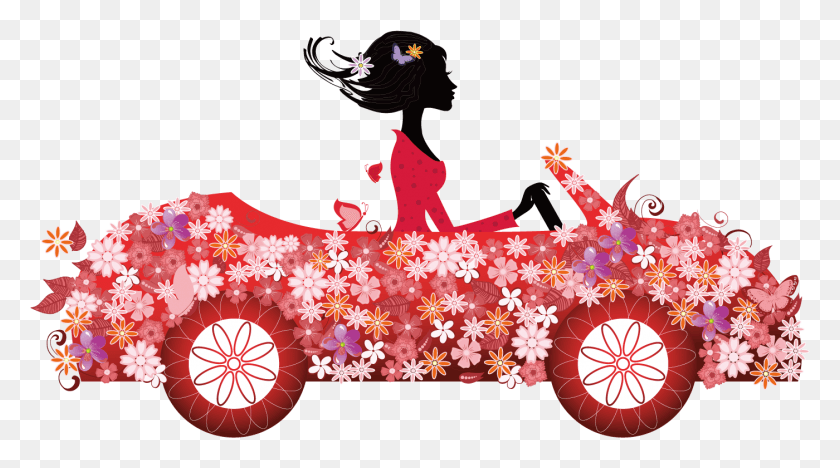 1400x733 Driving Clipart Pink Car Cartoon Girl Driving Car, Graphics, Tree HD PNG Download