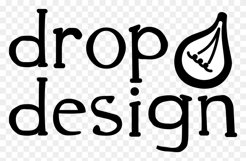 2191x1381 Логотип Drop Design Черно-Белая Каллиграфия, Текст, Символ, Товарный Знак Hd Png Скачать