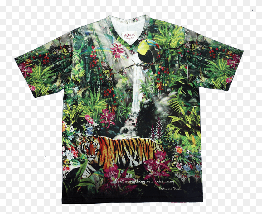860x692 Dryfit Forest And Animal Print T Shirt Bengal Tiger, Clothing, Apparel, Wildlife HD PNG Download
